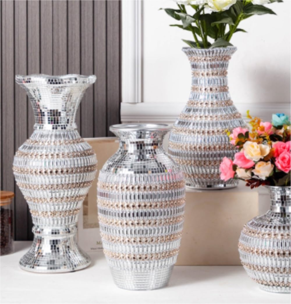 Amazon.co.jp: 花瓶 フラワーベース セラミック花瓶ラインストーン付き